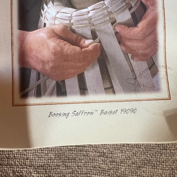 Longaberger Booking Saffron Basket w/Leather Handles, Fabric Liner and Protector - Picture 7 of 7